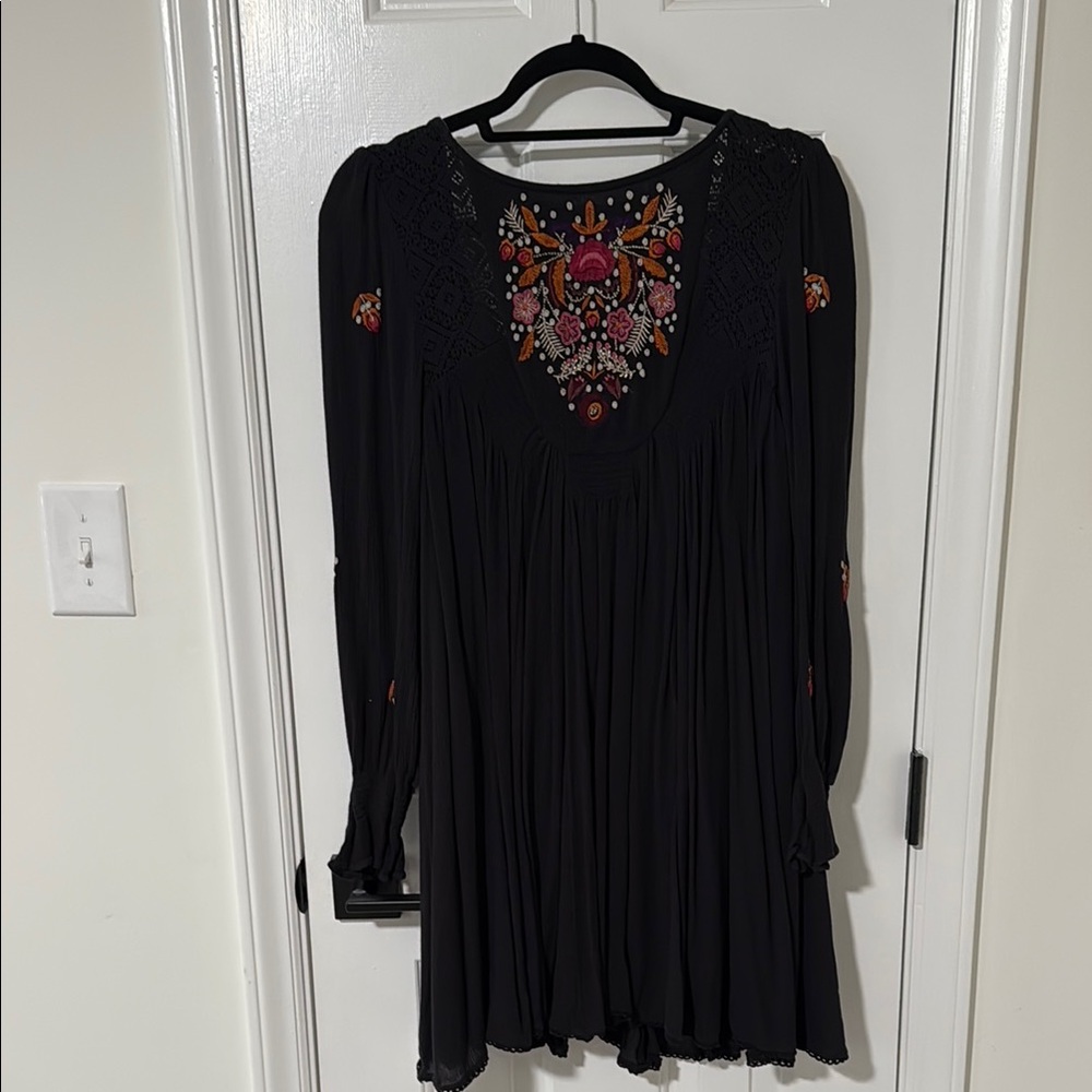 Free People Black Textured Dress